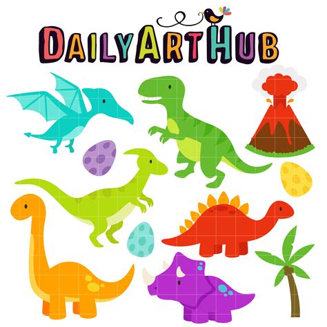 Printable Cute Dinosaur Clipart